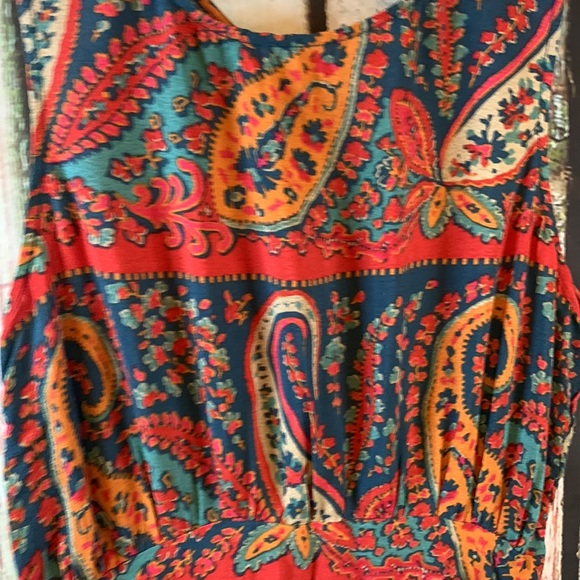 Free People Paisley Print Silky Sleeveless Dress Size 0 - Picture 2 of 7